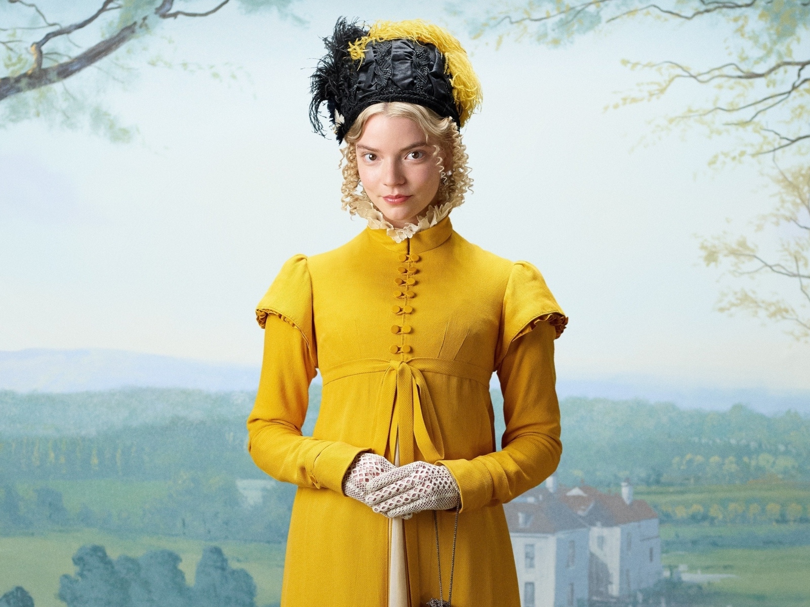 Актриса Аня Тейлор-Джой в желтом наряде