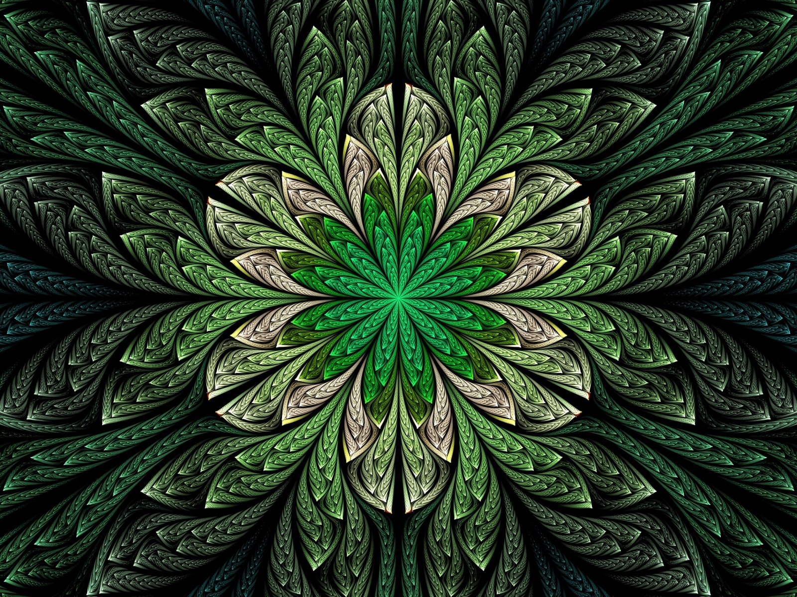 Абстрактный зеленый волнистый цветок 