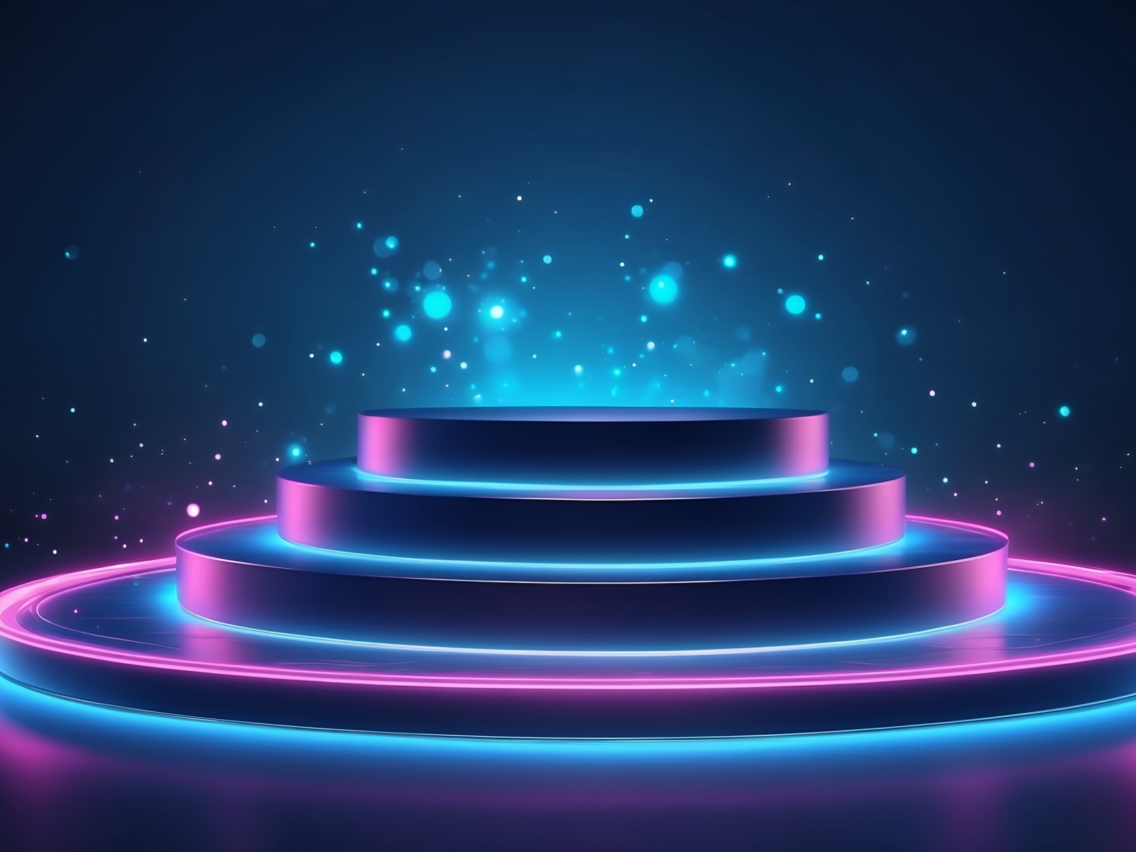 Созданный неоновый подиум 3д графика