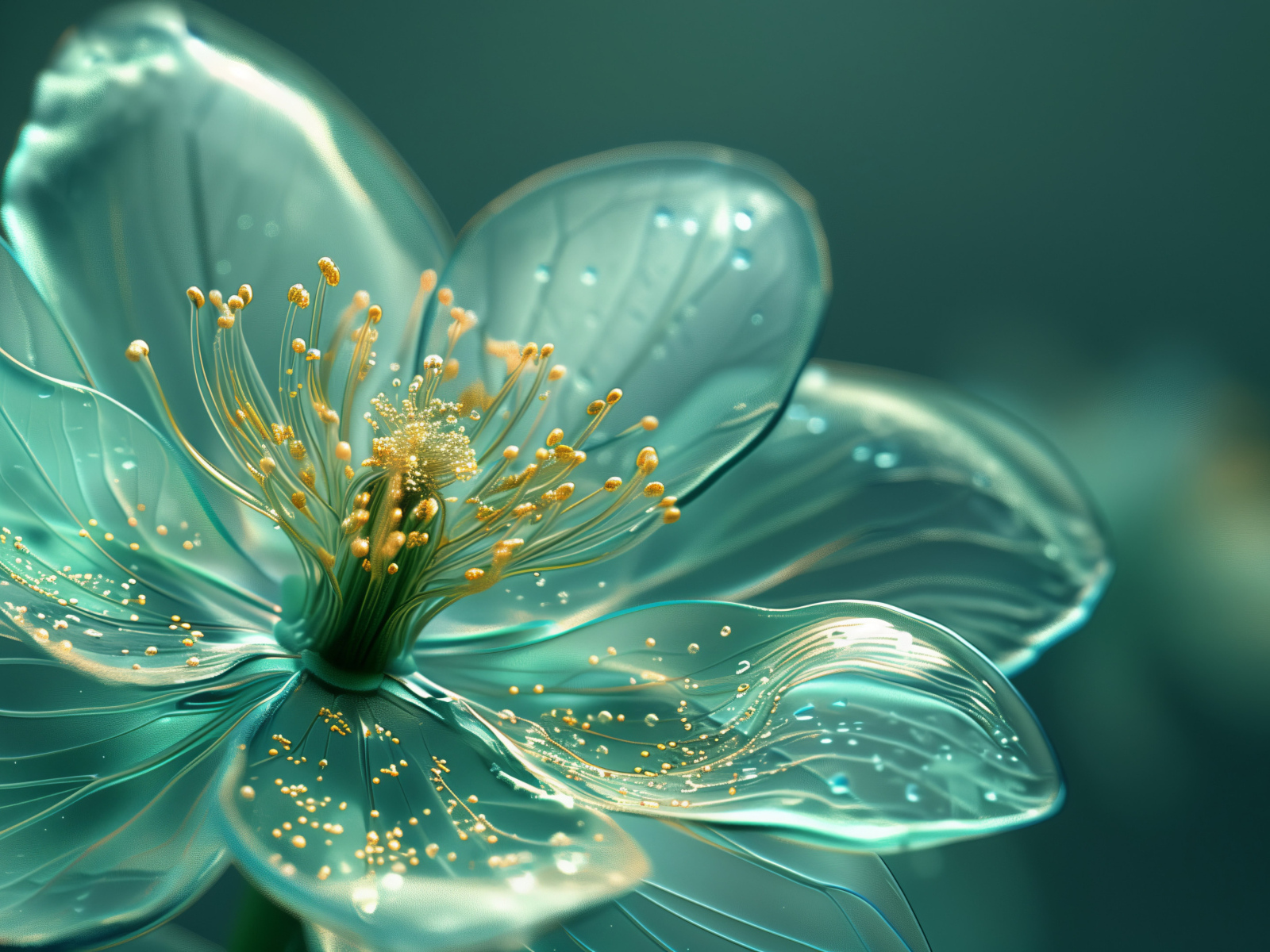 Фантастический голубой 3д цветок