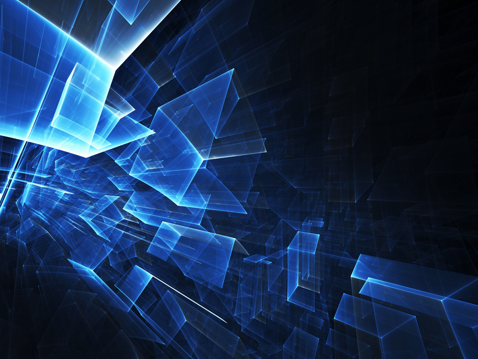 Неоновые геометрические фигуры на черном фоне