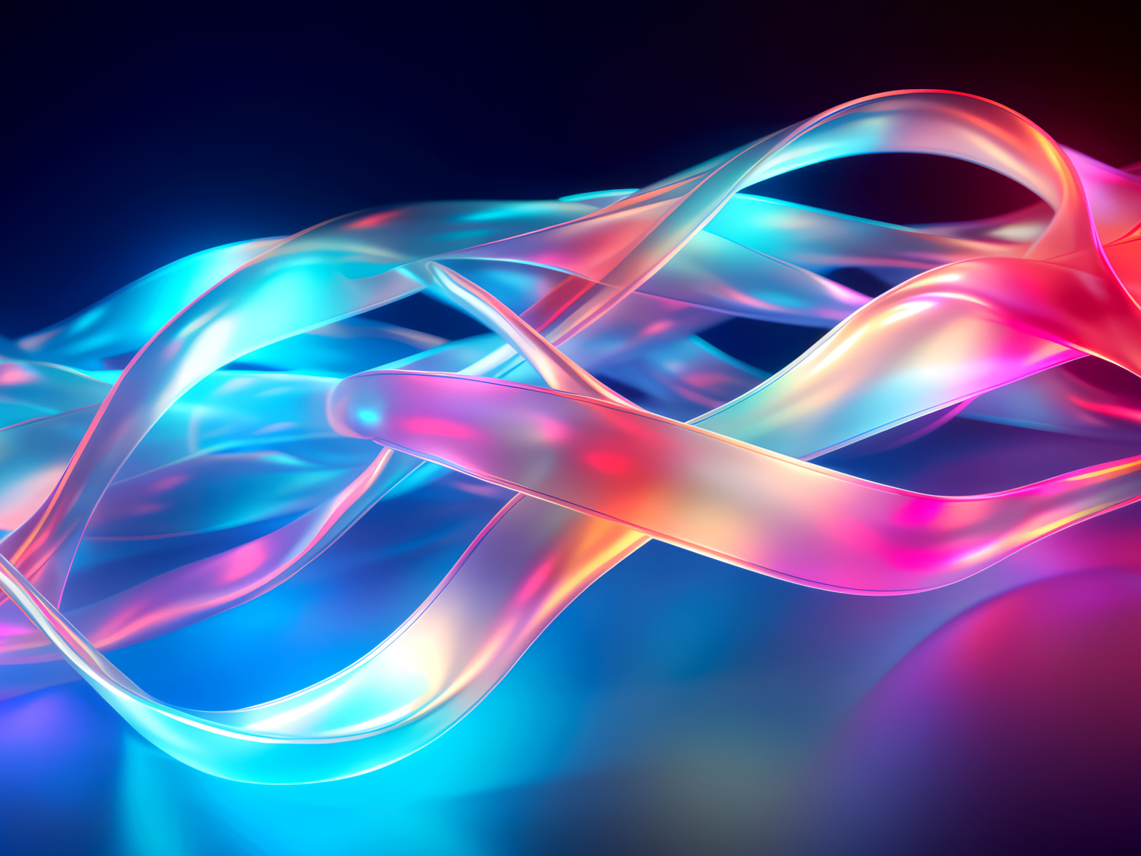 Розовые и голубые абстрактные волны на синем фоне