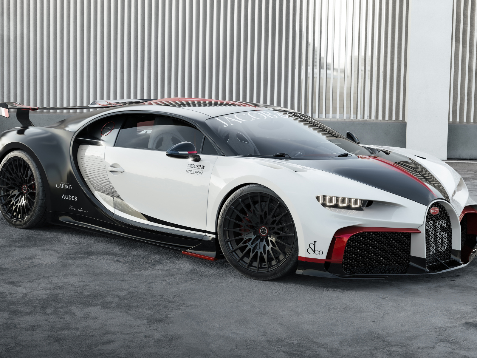 Дорогой спортивный автомобиль Bugatti Chiron CGI