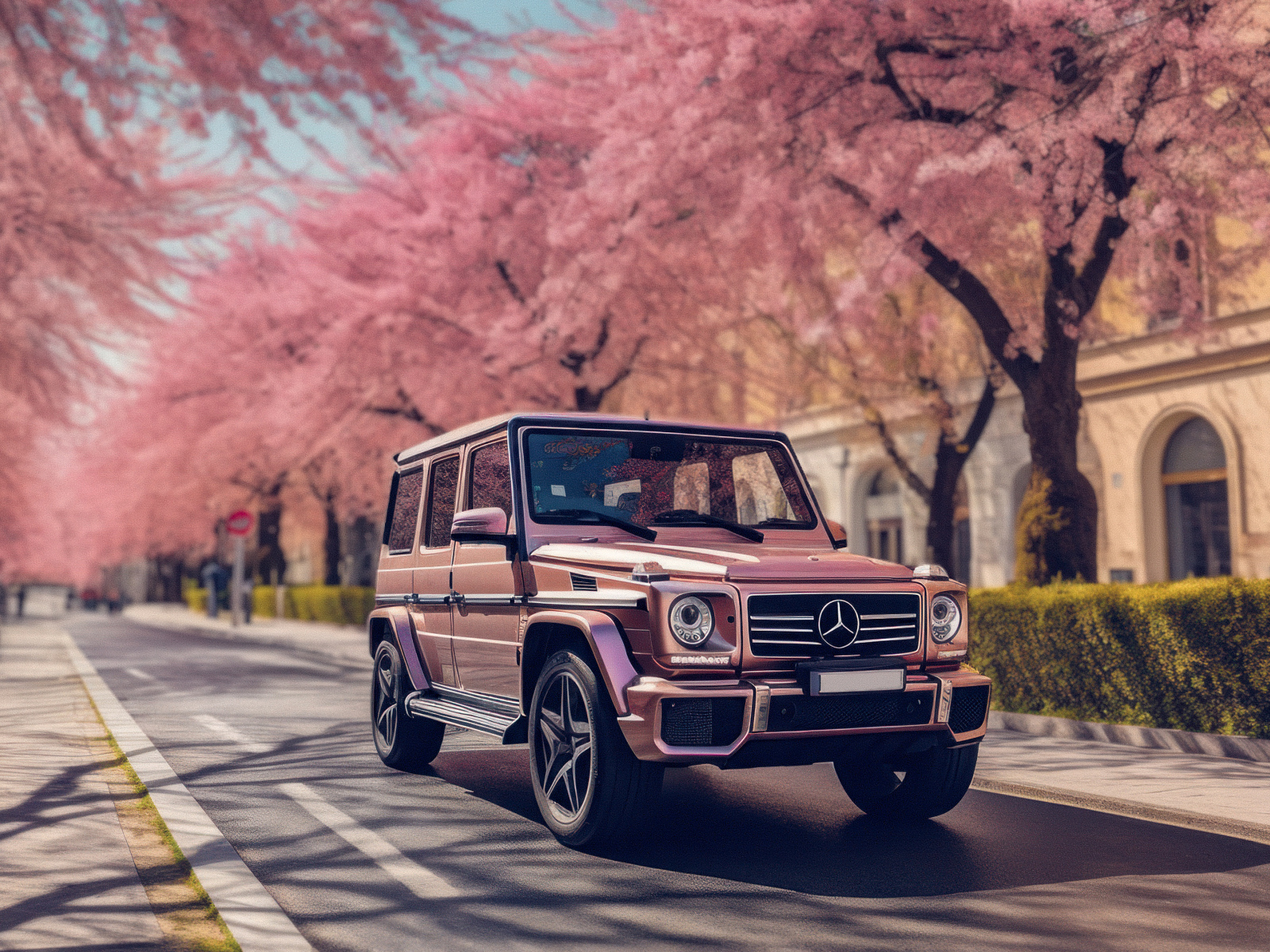Внедорожник Mercedes-Benz G63 AMG на дороге