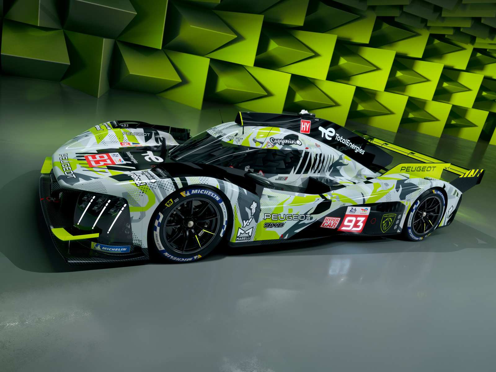 Стильный гоночный автомобиль Peugeot 9X8 2024 года