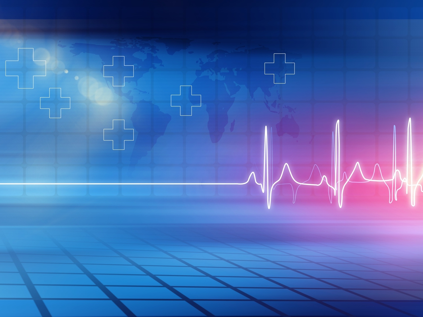 Кардиограмма с крестами на фоне квадратов