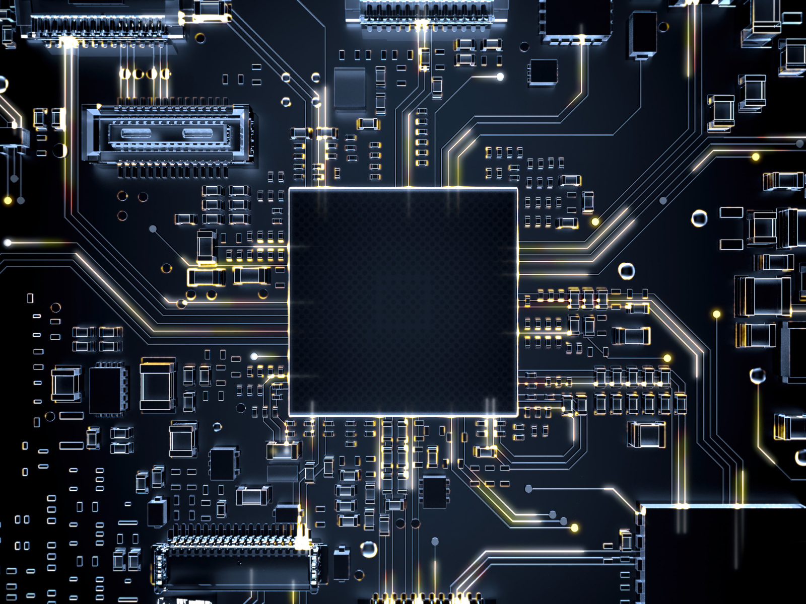 Плата для компьютера крупным планом