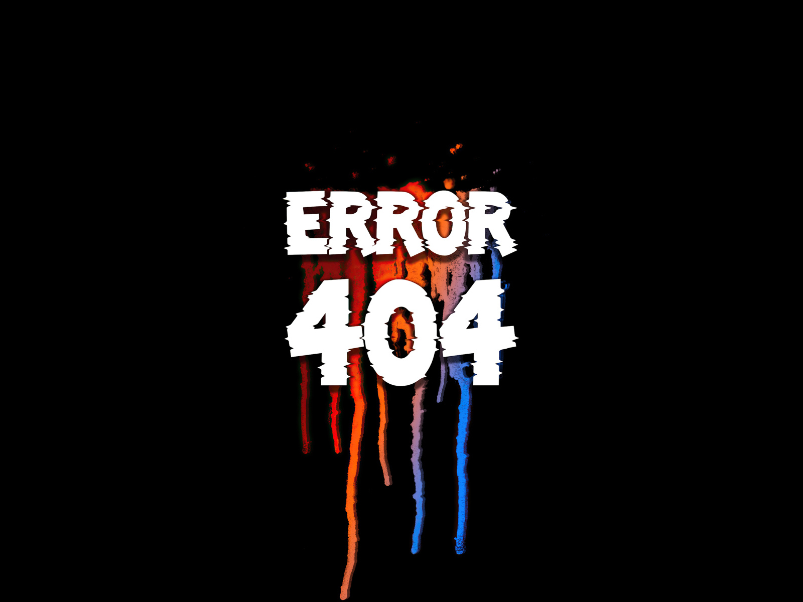 Ошибка error 404 на черном фоне