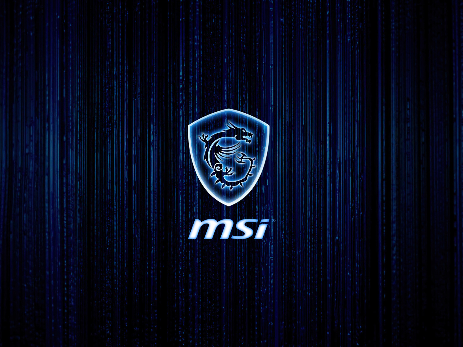 Логотип msi на черном фоне с синими линиями