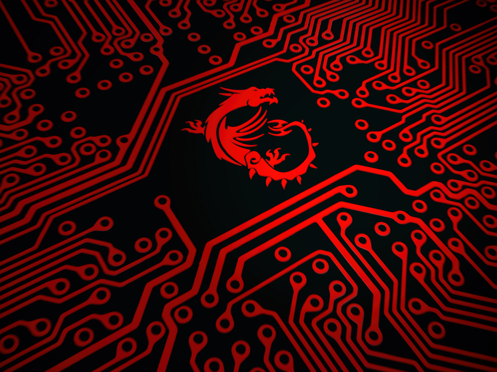 Красный дракон логотип msi на плате