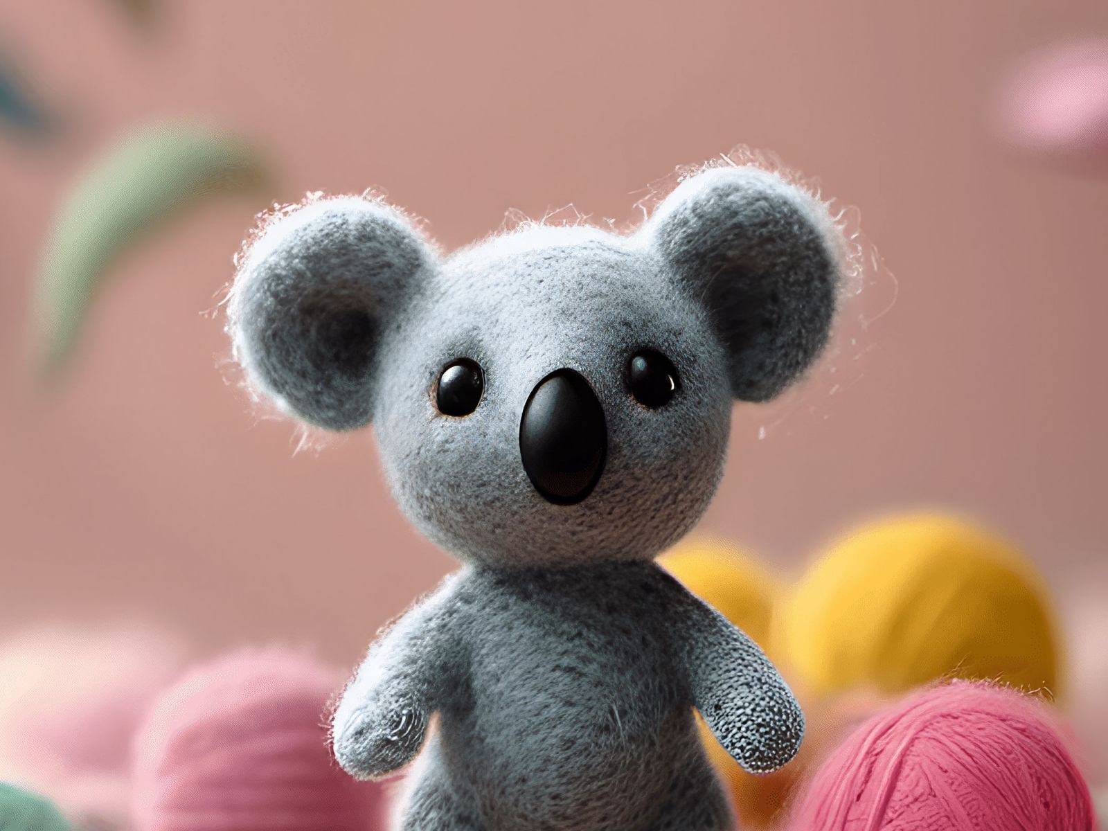 Игрушечная коала из шерсти