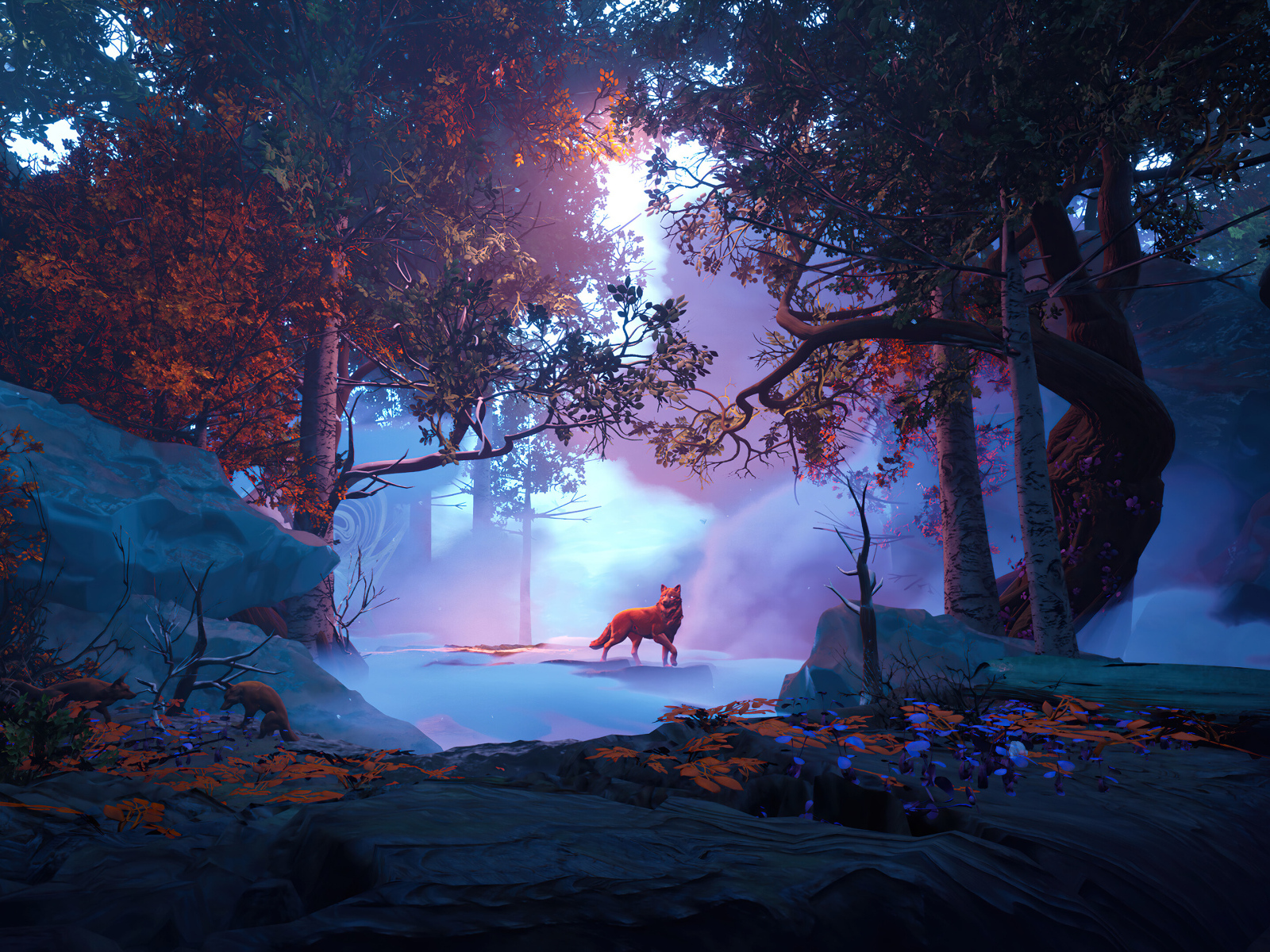 Животные в фантастическом лесу 