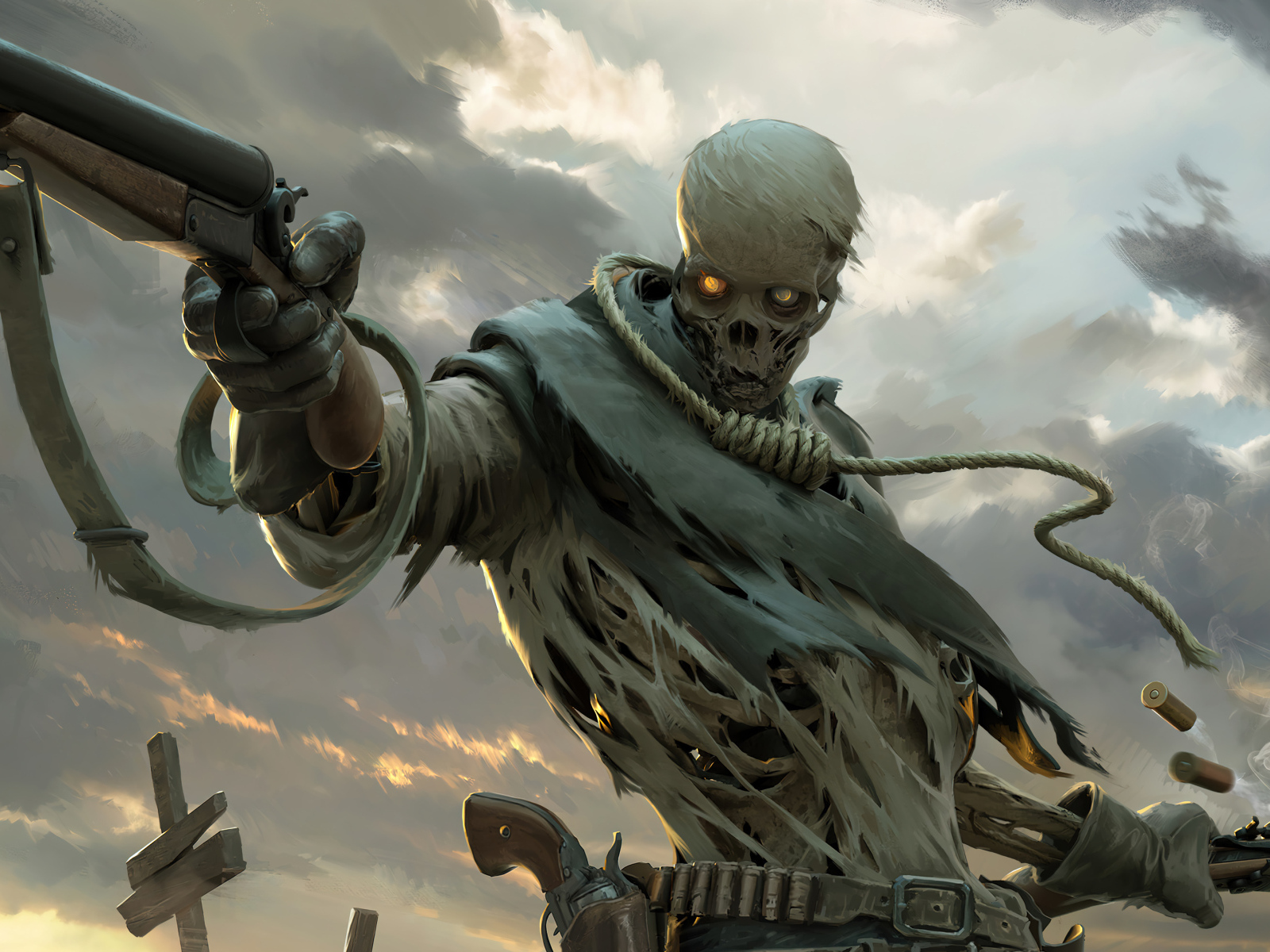 Скелет солдат с оружием