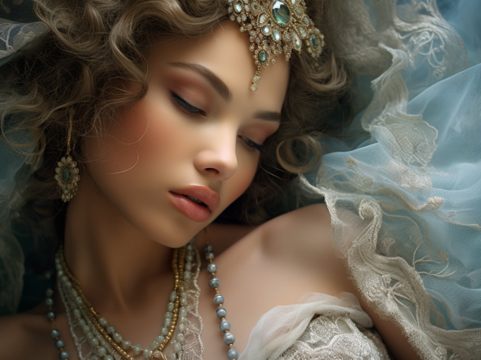 Красивая девушка принцесса с украшениями