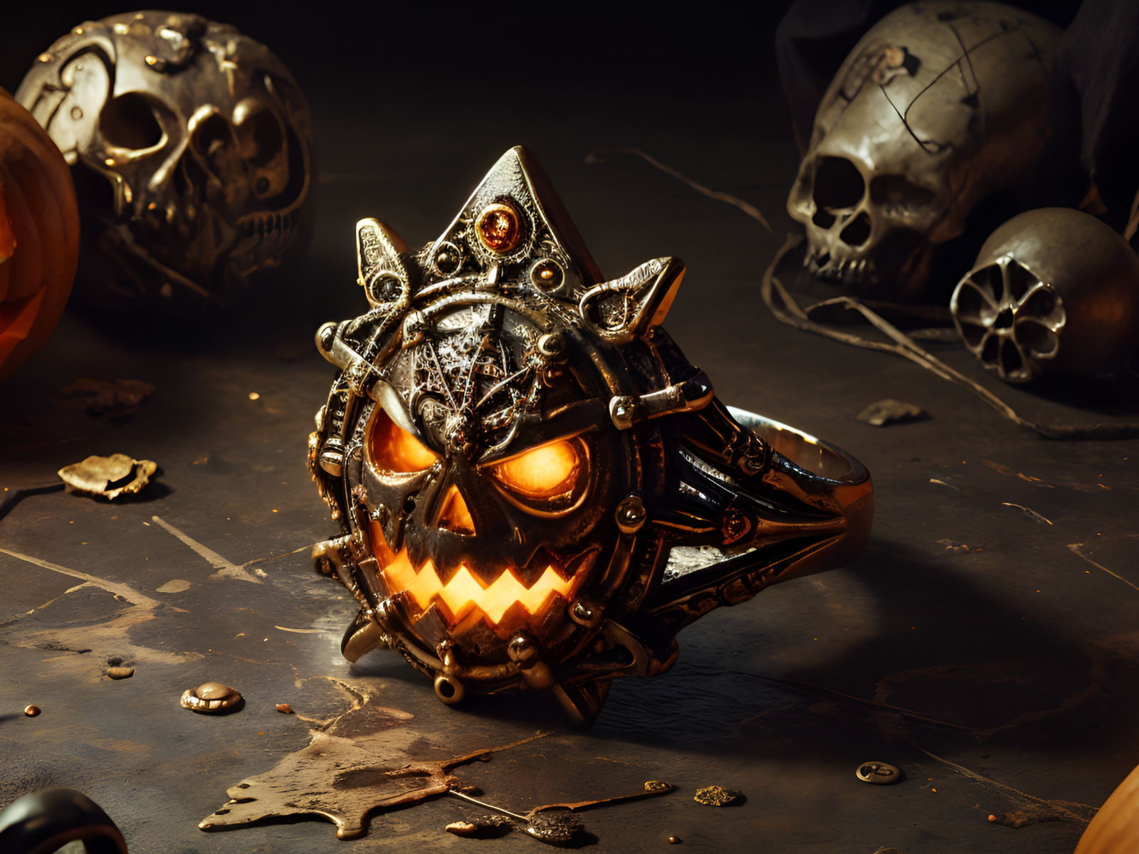 Перстень со светящимися глазами на Хэллоуин