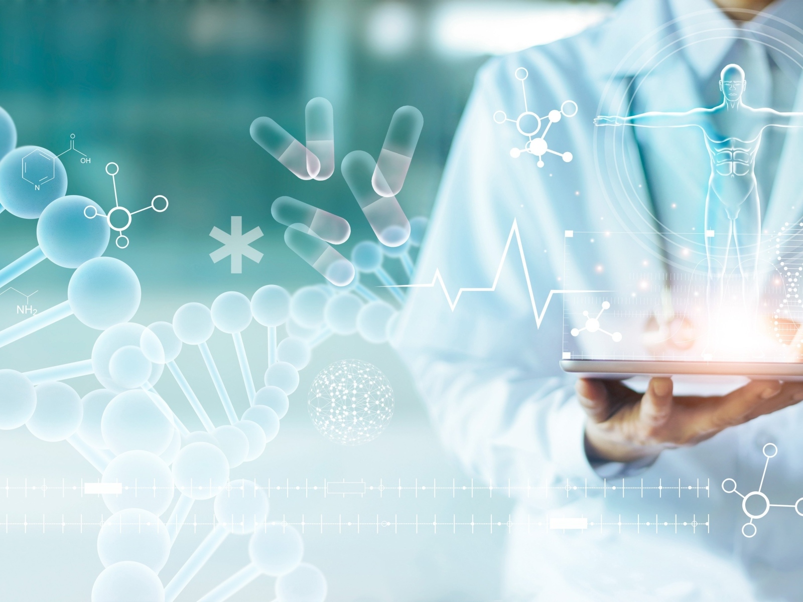 Спираль ДНК с врачом