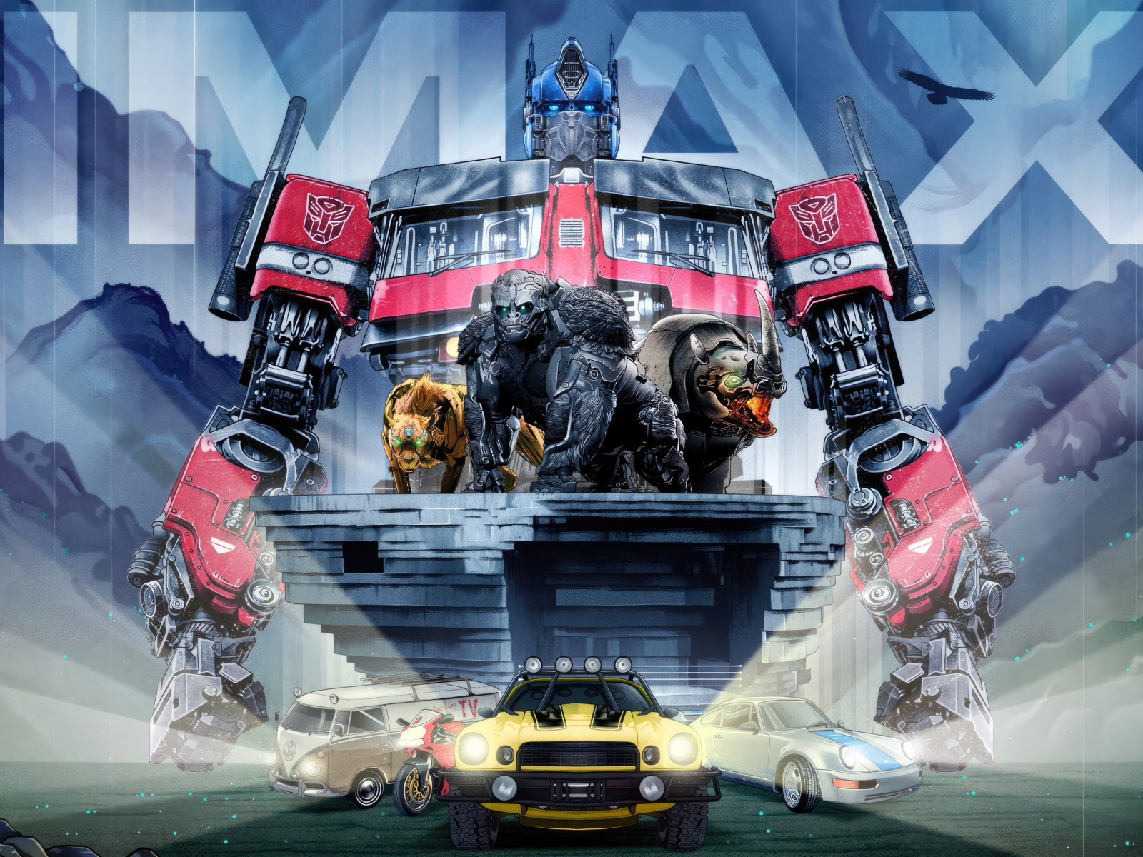 Красивый яркий постер фильма Трансформеры: Восхождение Звероботов