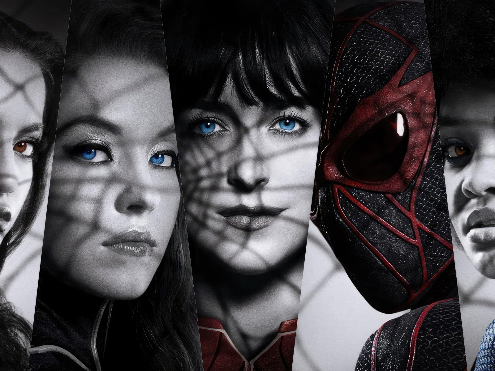 Постер с главными героями фильма Мадам Паутина