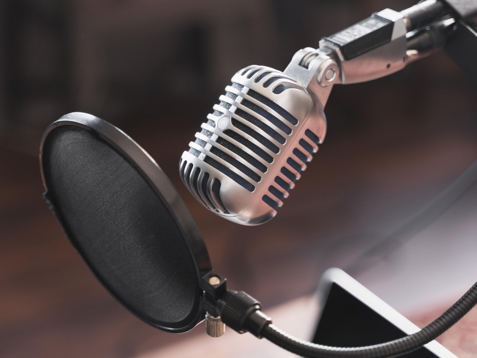 Студийный микрофон с фильтром 