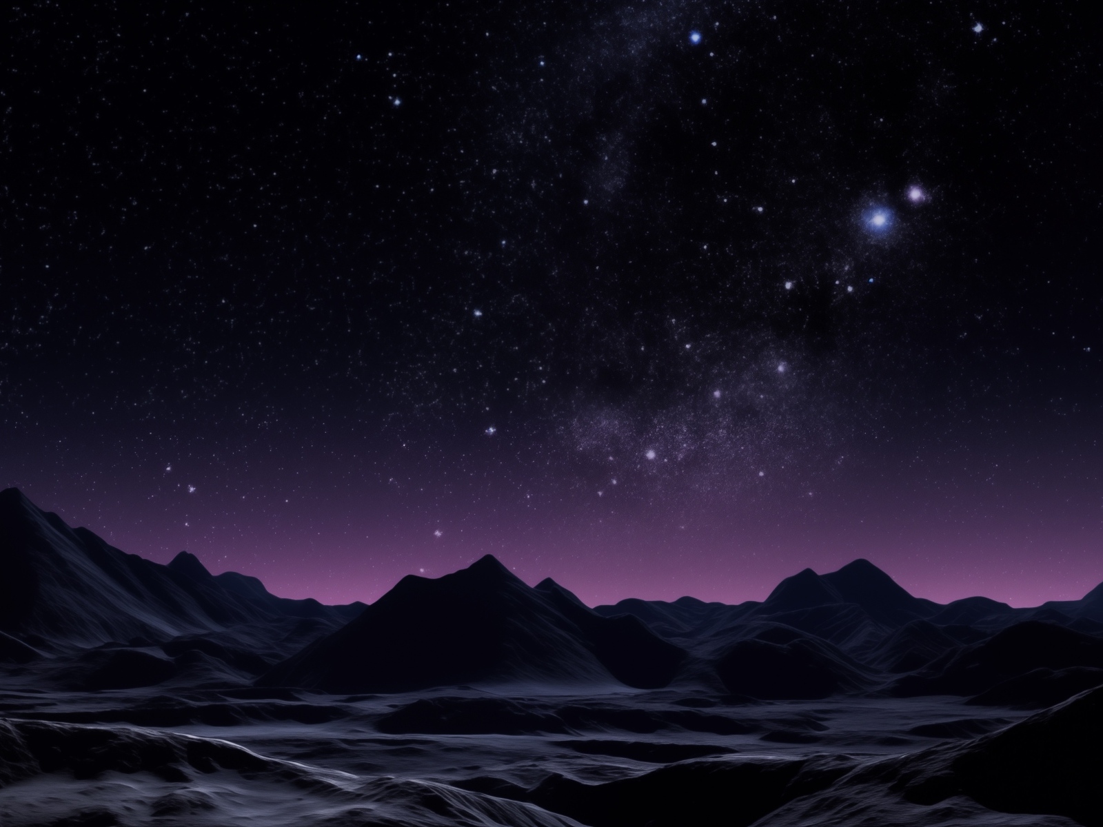 Красивое звездное ночное небо над горами