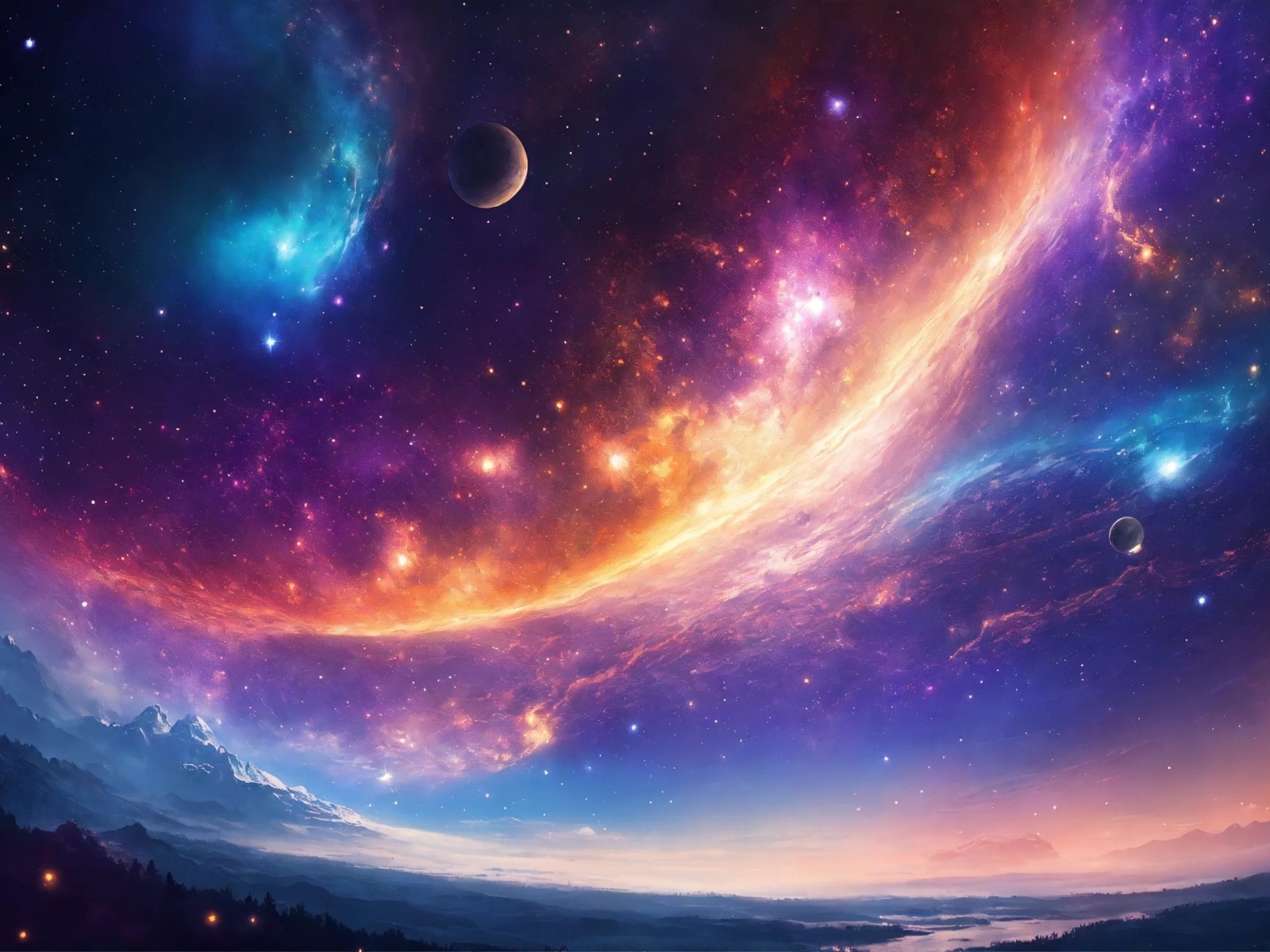 Фантастический космос в небе 