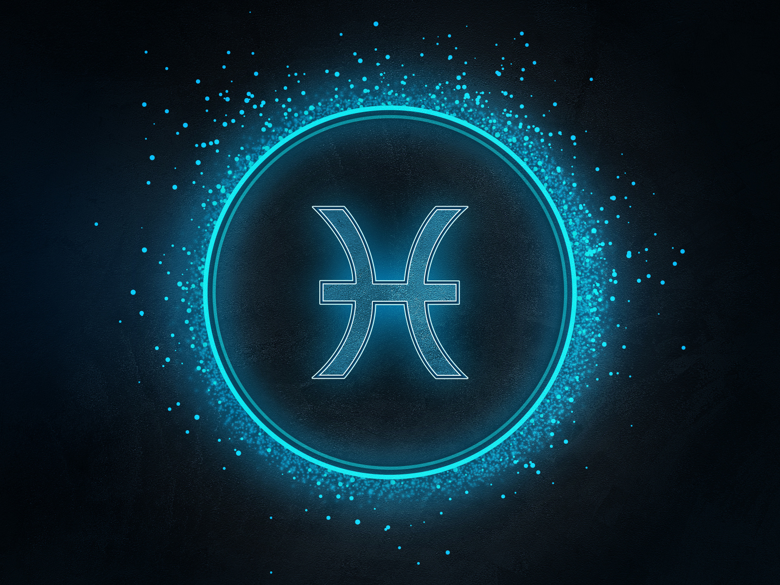 Синий яркий знак рыбы