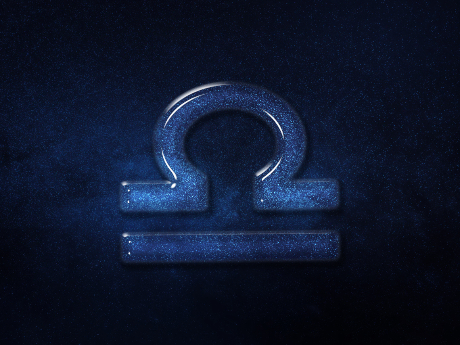 Синий блестящий знак зодиака весы 