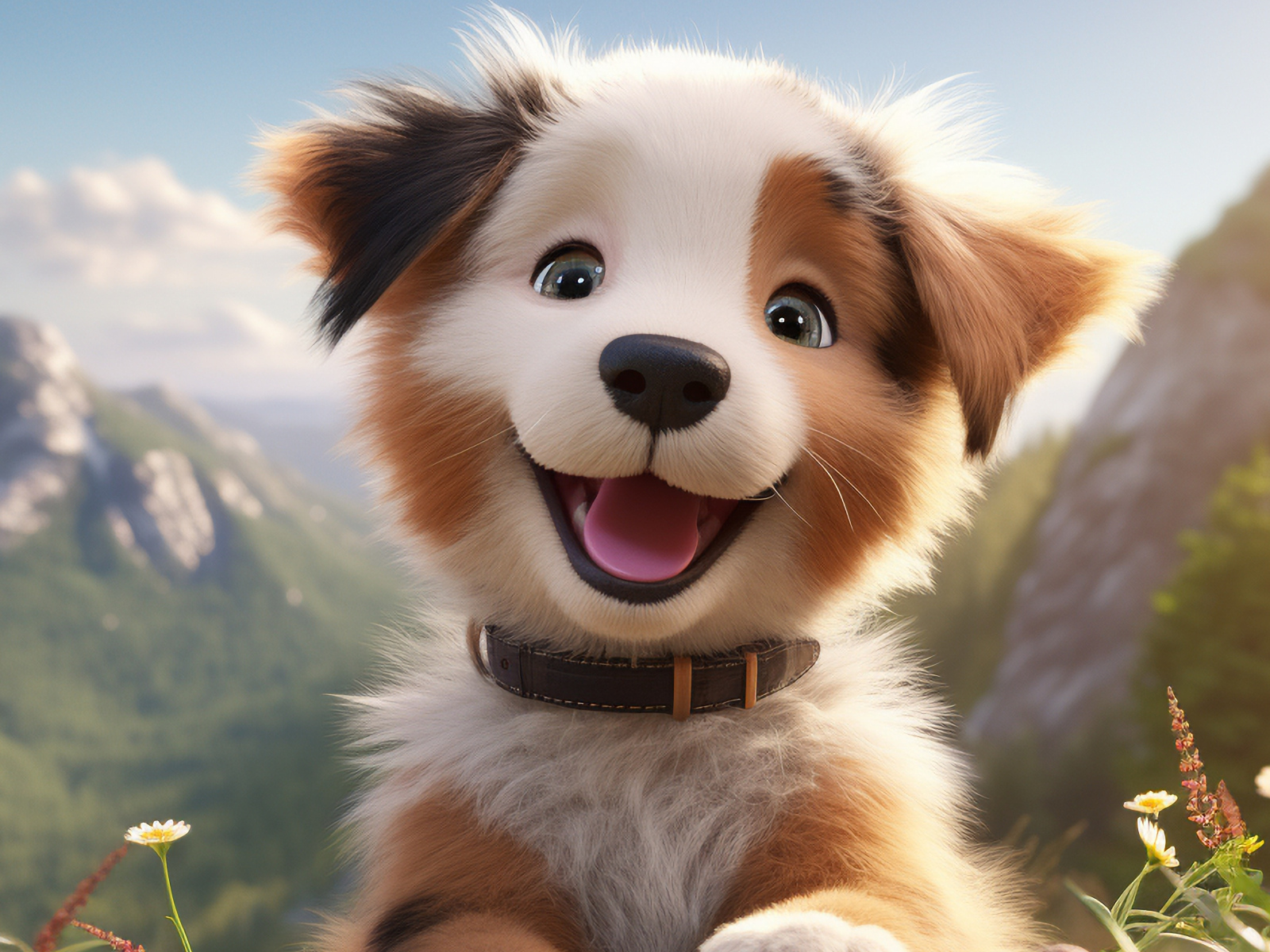 Смешной нарисованный щенок