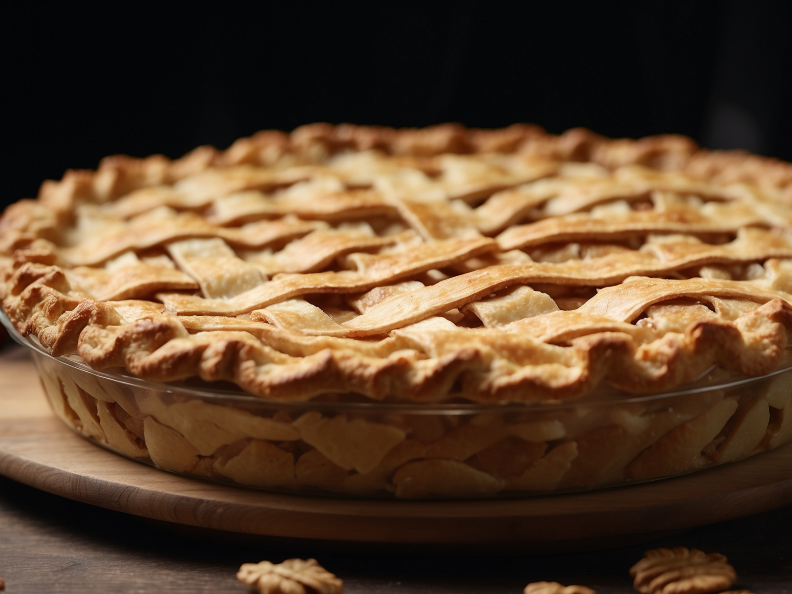 Красивый сладкий пирог с яблоками на столе