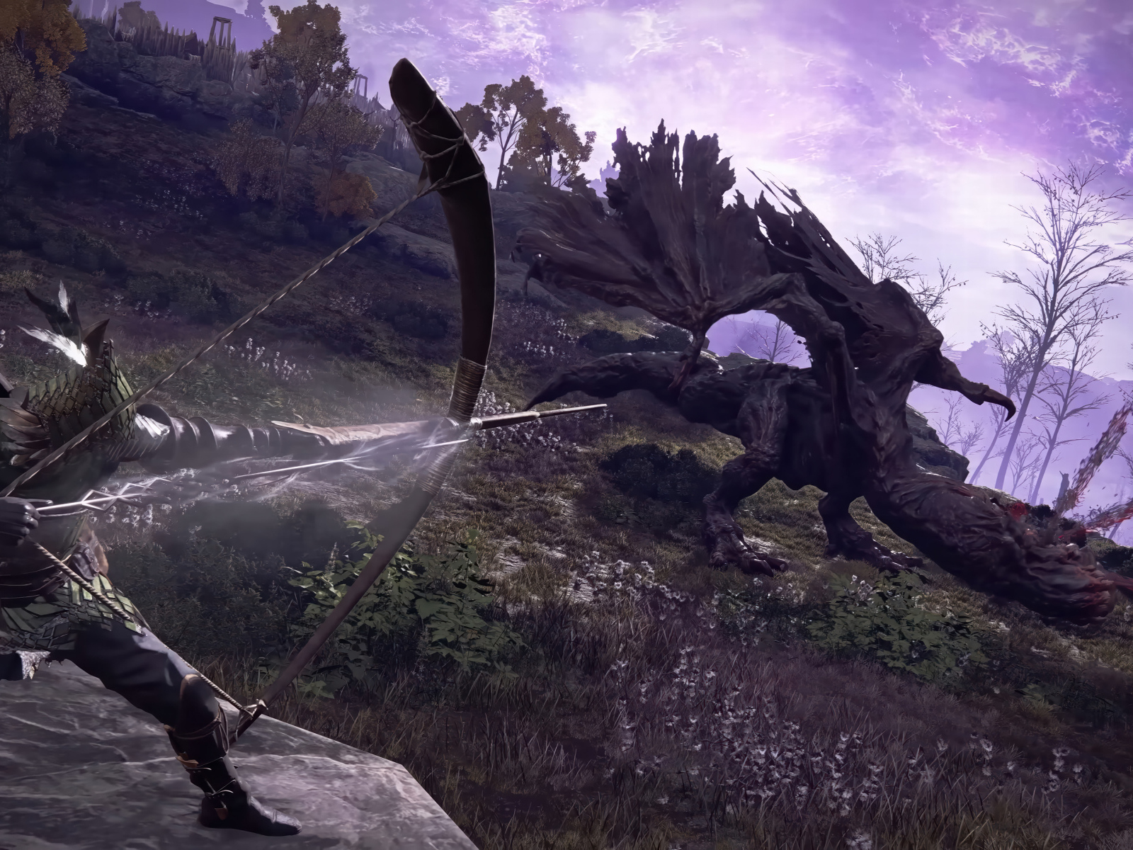 Битва с драконом в компьютерной игре Elden Ring Nightreign