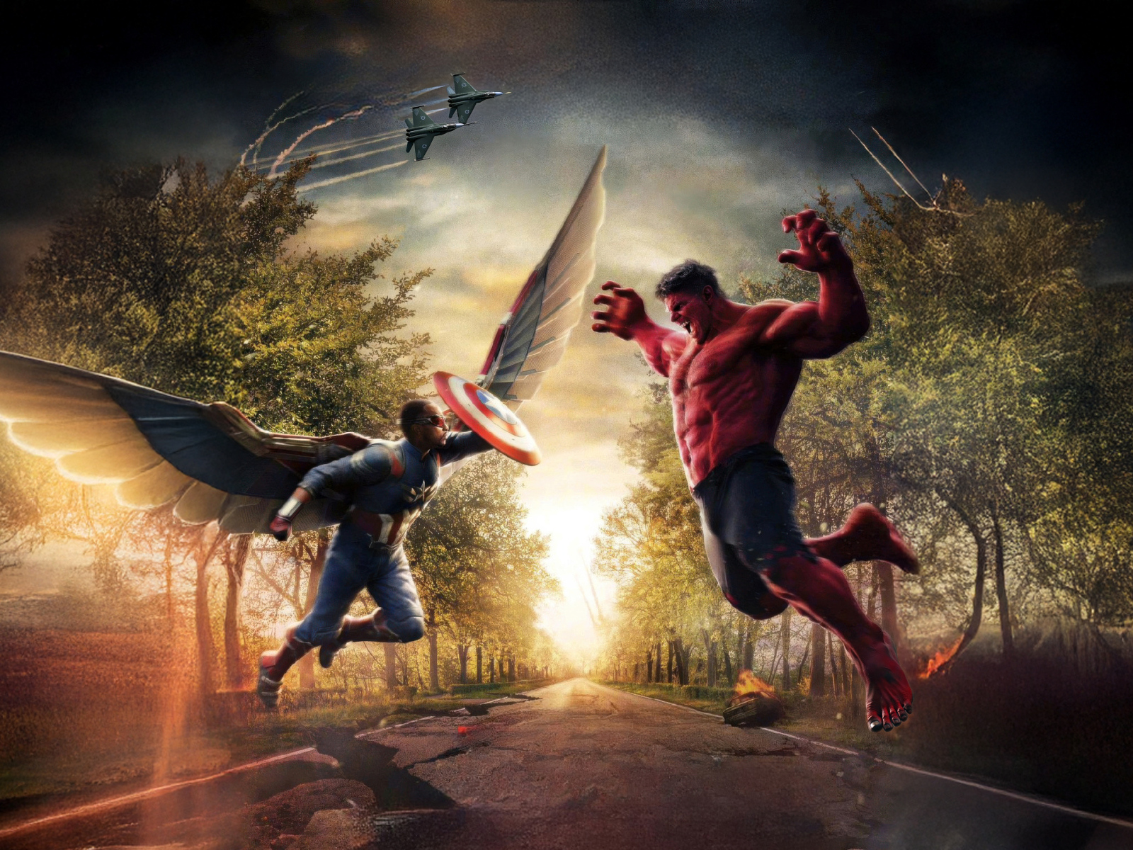 Капитан Америка сражается с Халком