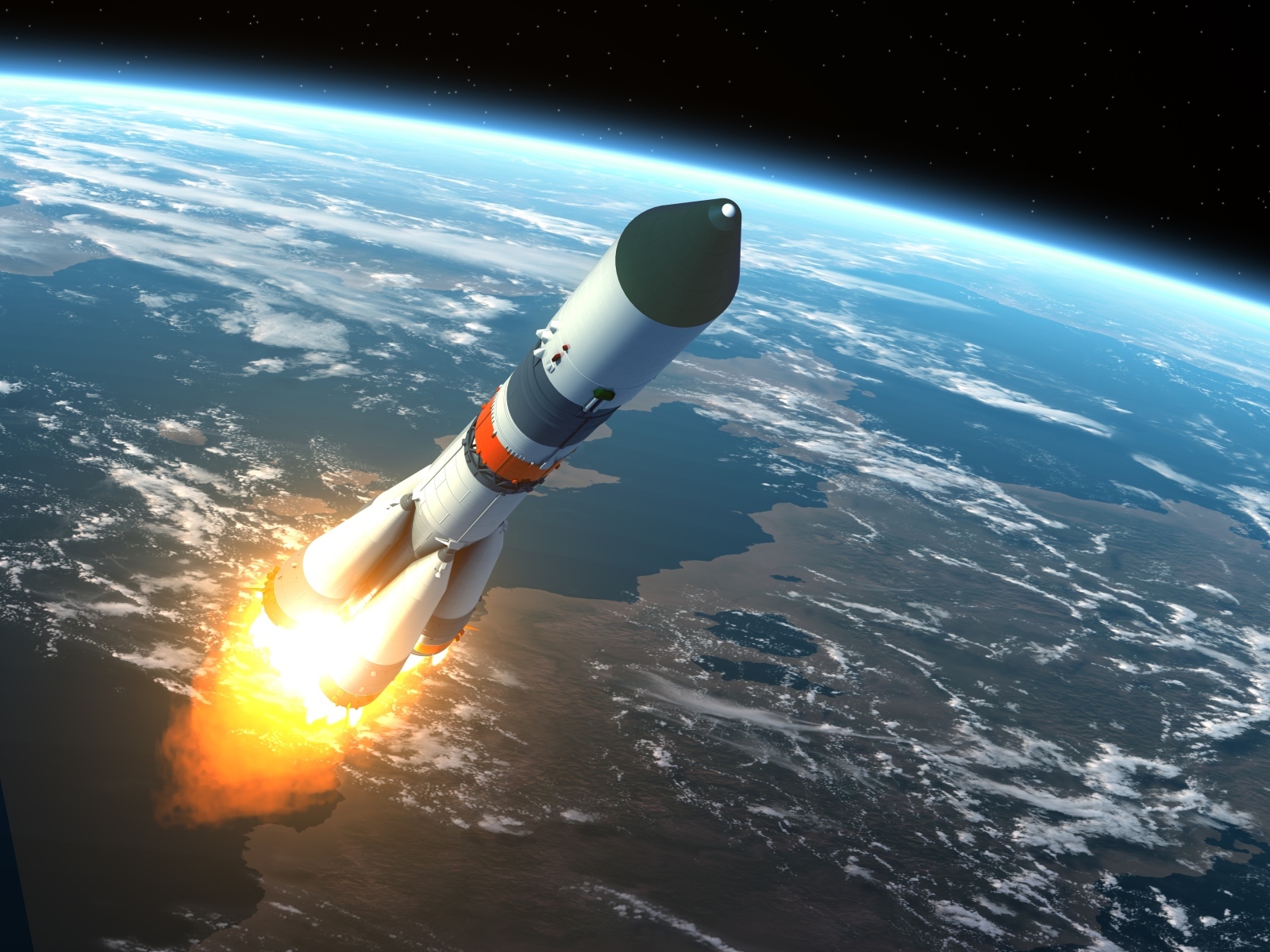 Запуск ракеты Союз-2.1а в космос