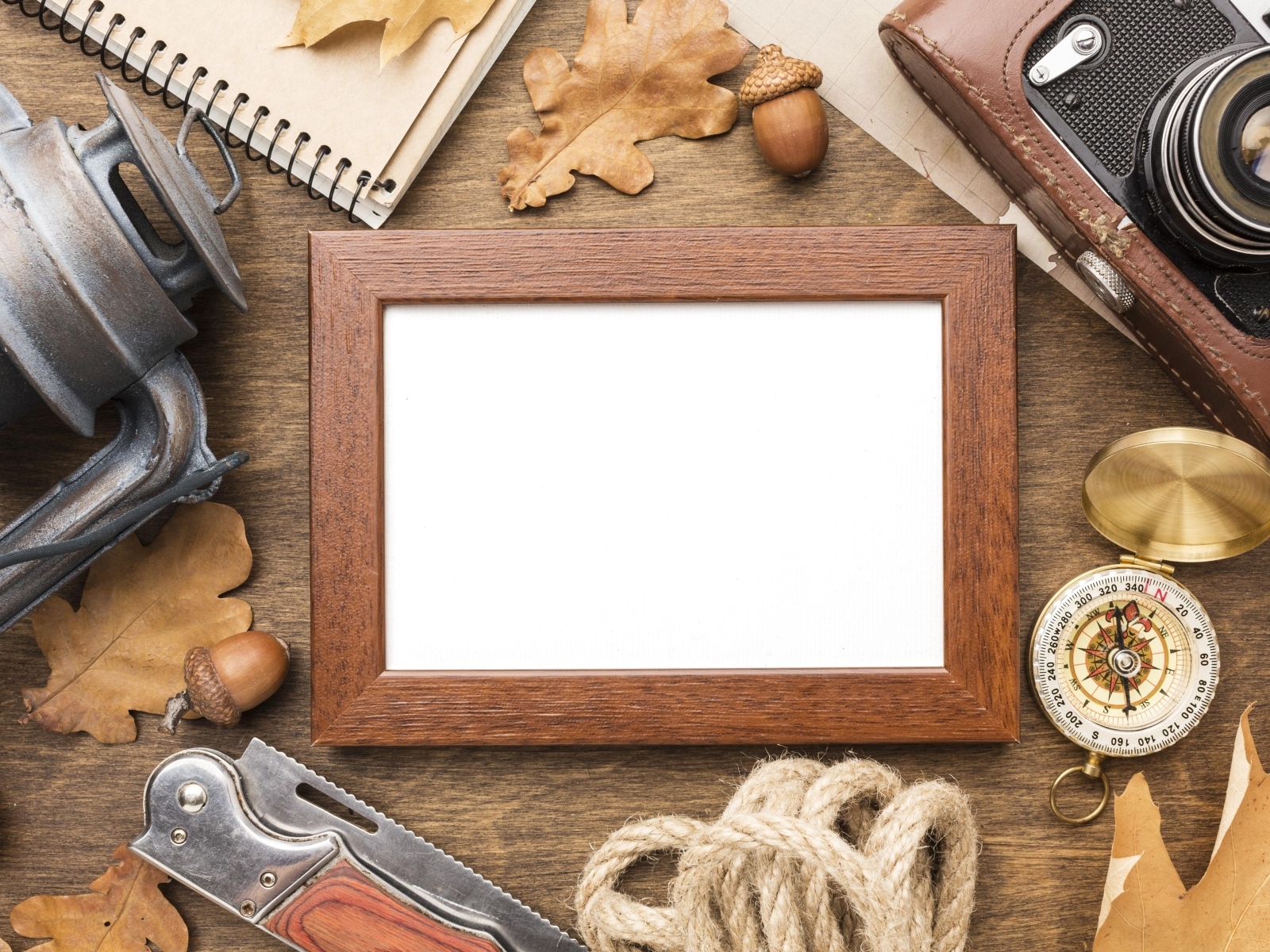 Рамка для фото и предметы путешественника, шаблон