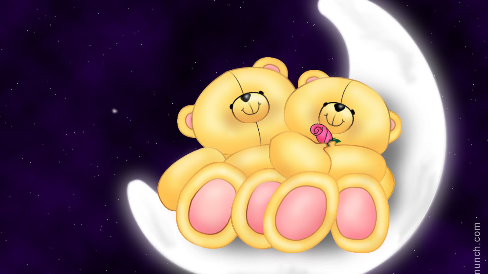 Мишки на луне День Святого Валентина