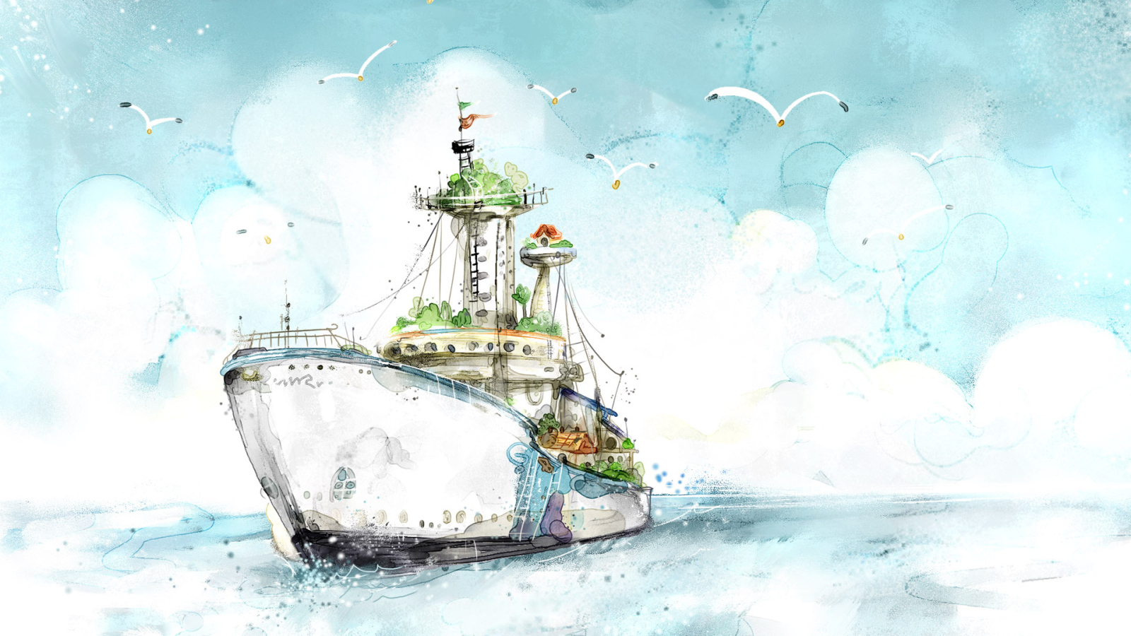 Корабль в море