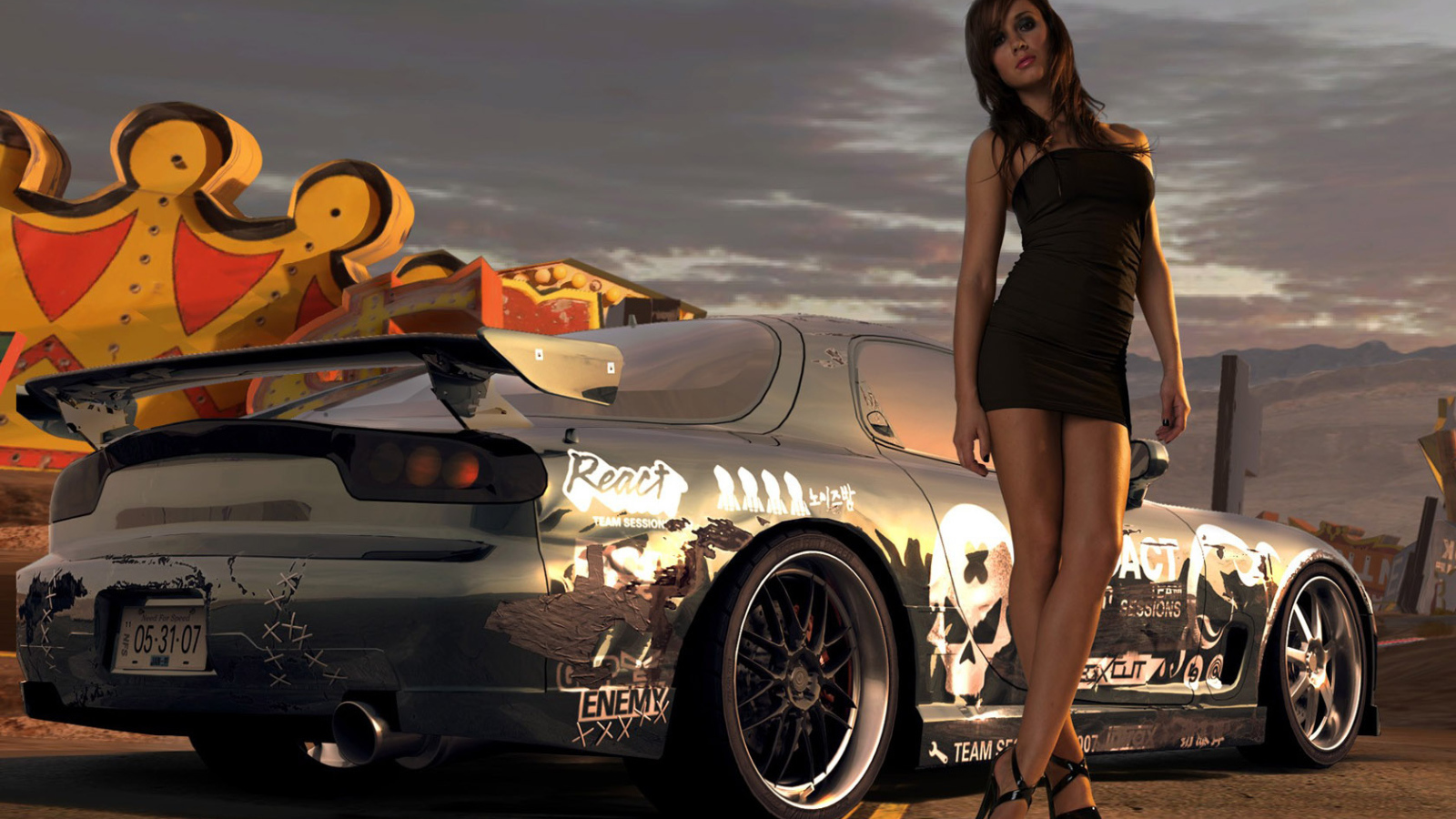 NFS Pro Street Красивая Брюнетка