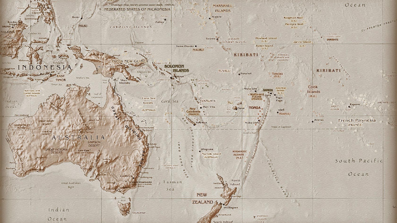 Карта Океании