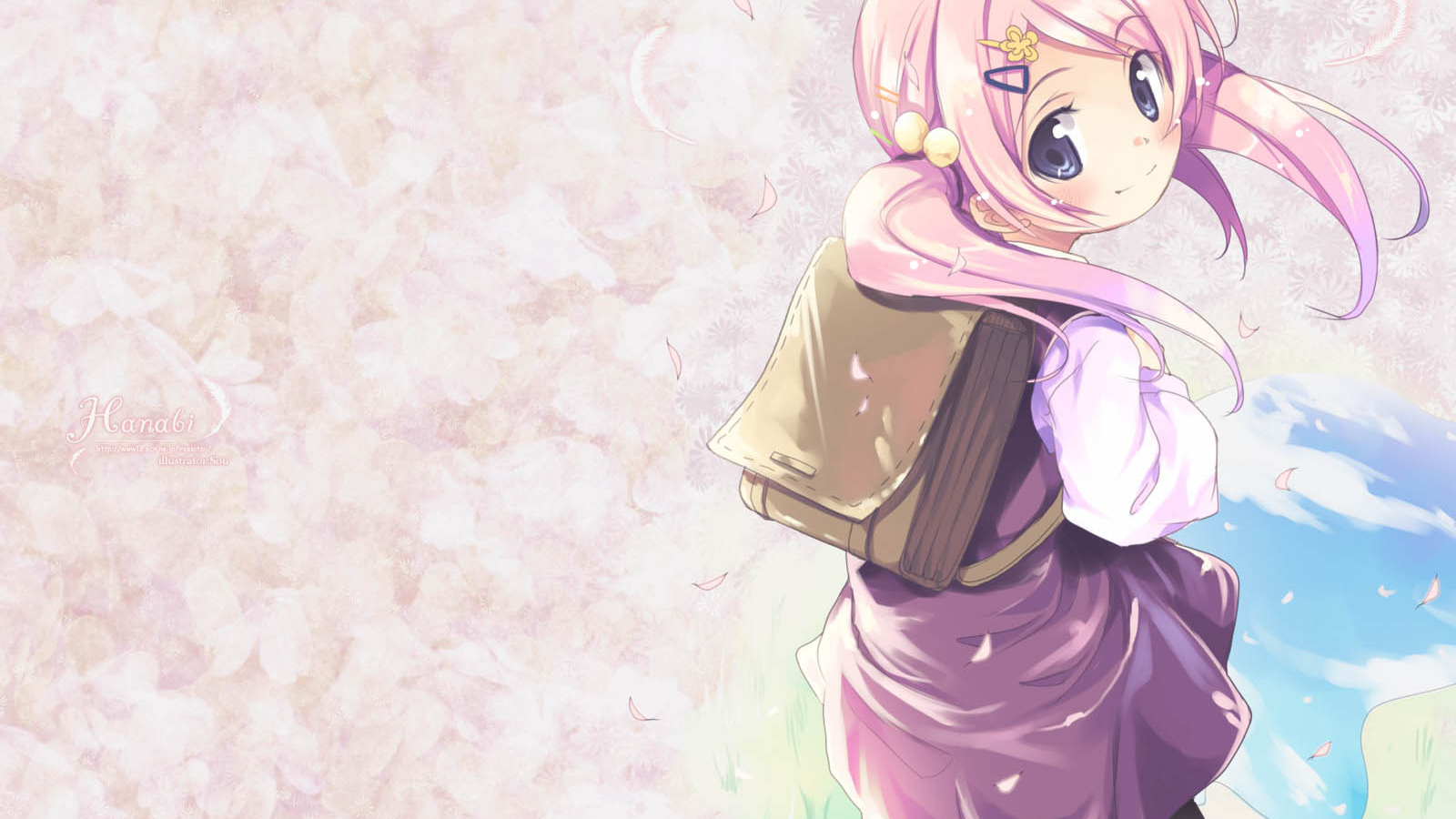 Аниме Школьница с розовыми волосами