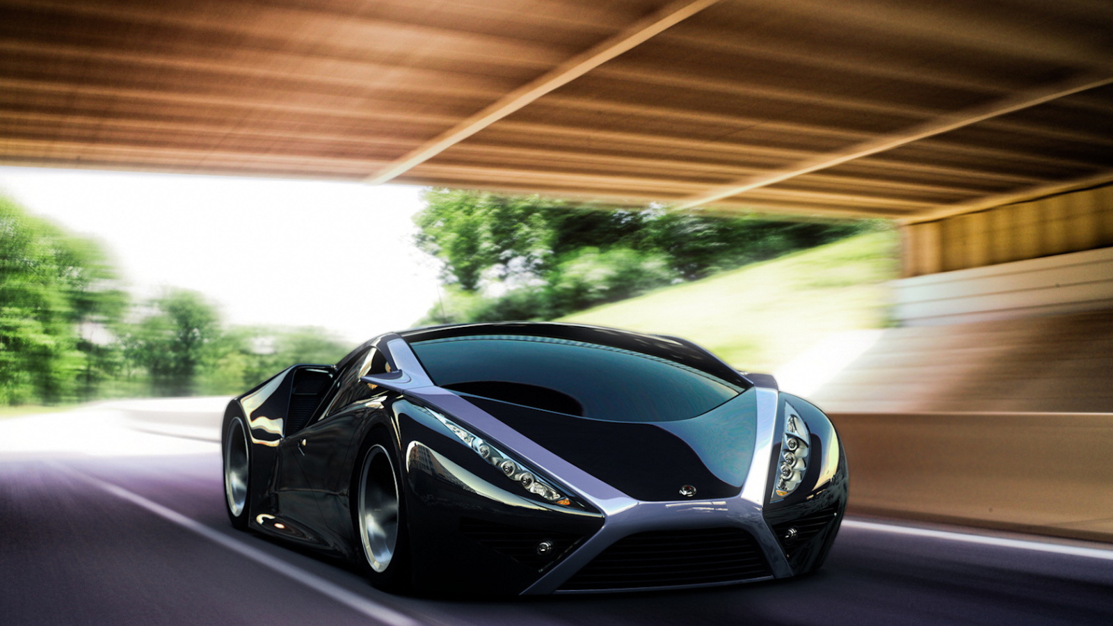 Черный спортивный автомобиль