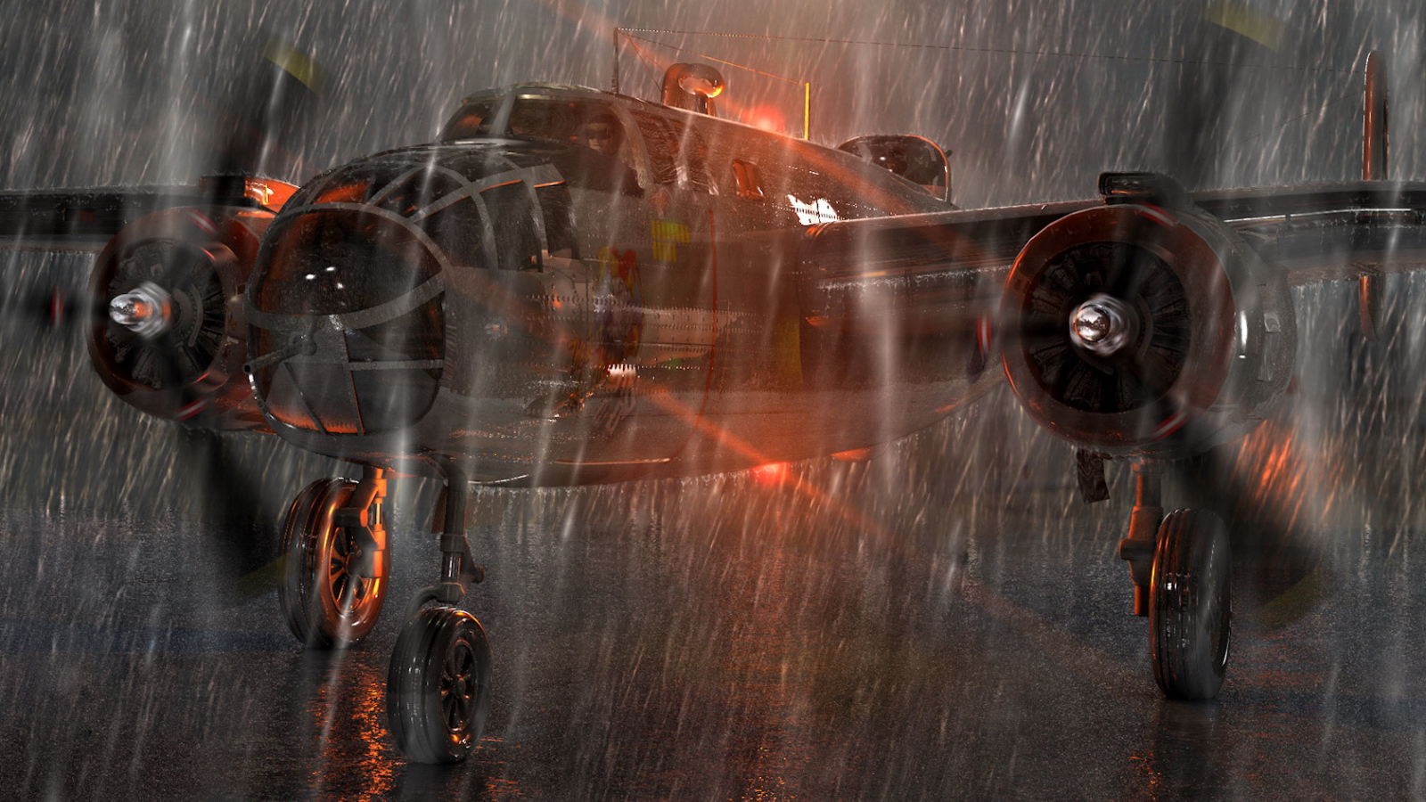 Самолет под дождем