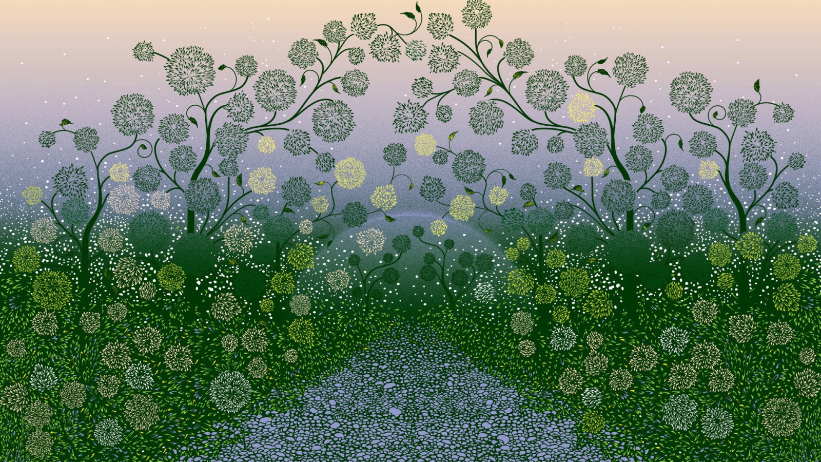 В зеленом саду