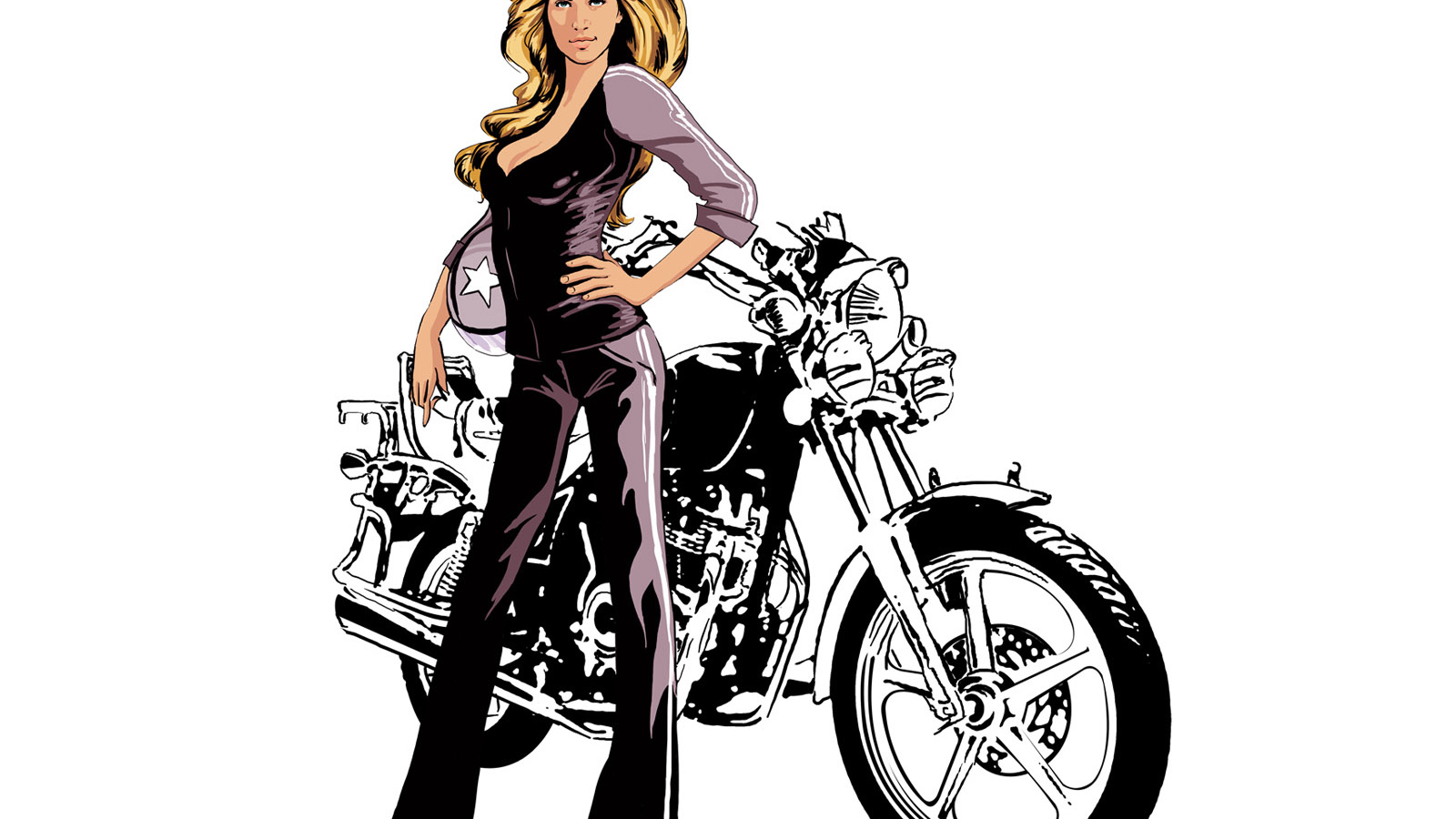 Девушка и Харлей