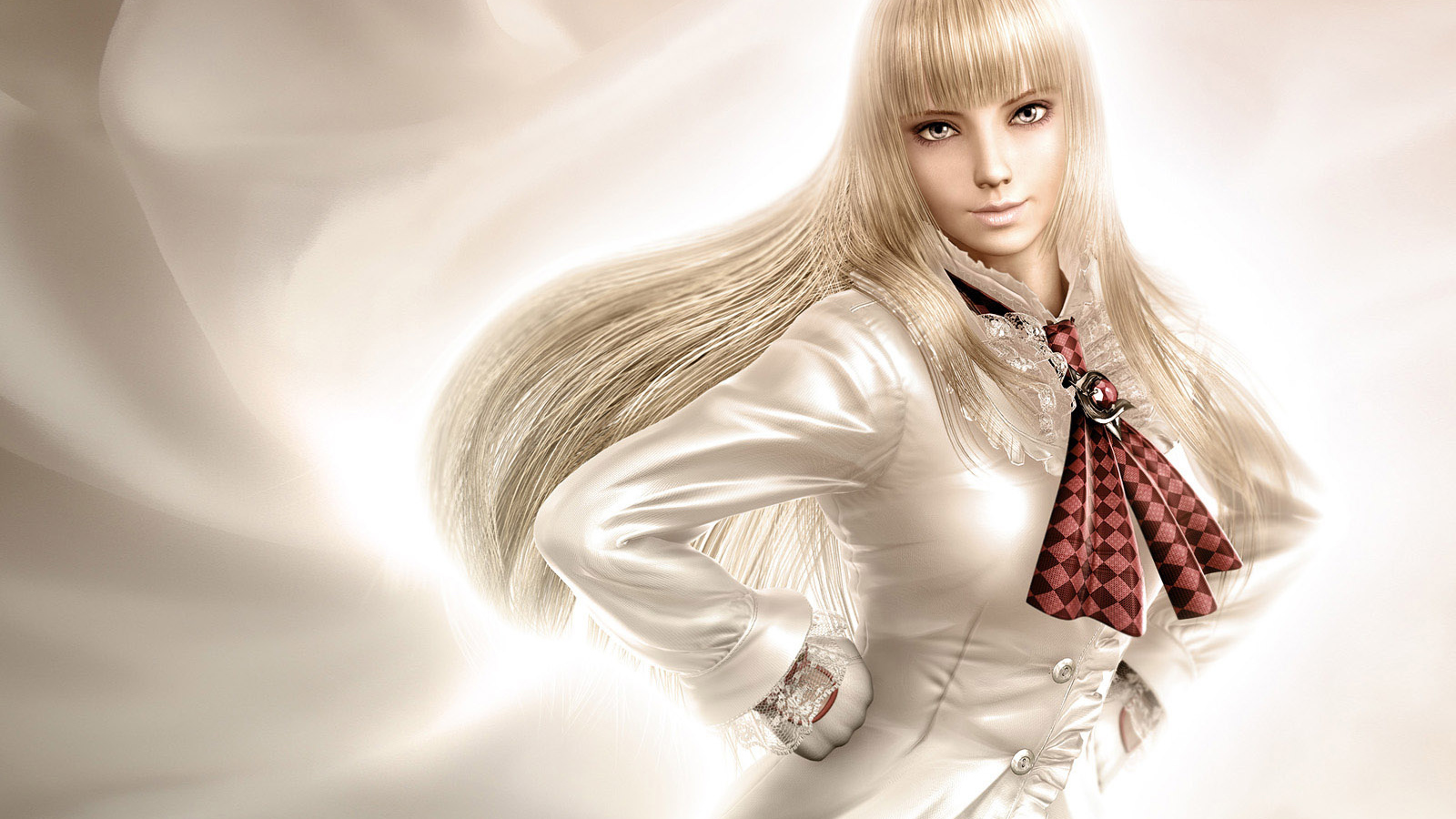 Блондинка в белом