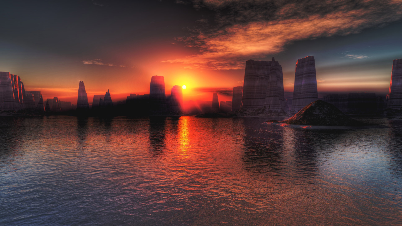 Закат в каньоне