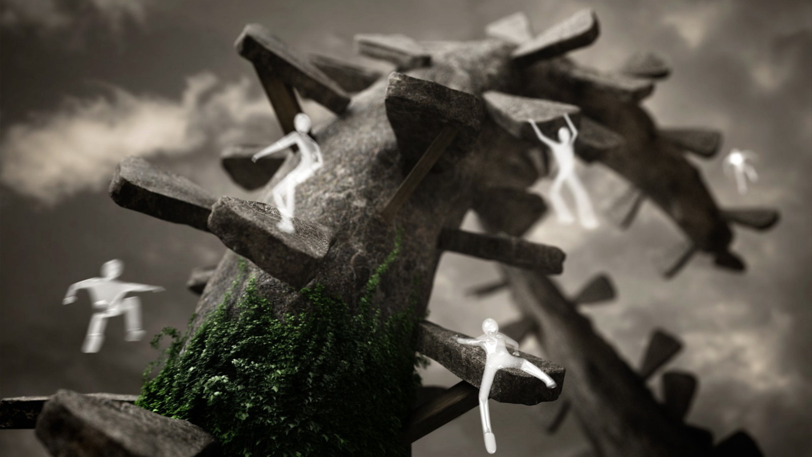 Белые человечки дереволазы