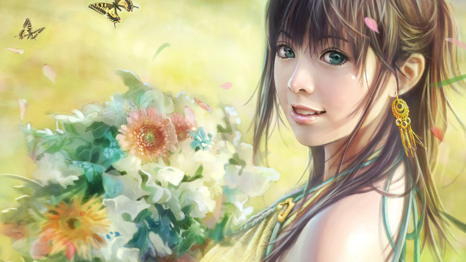 C букетом цветов