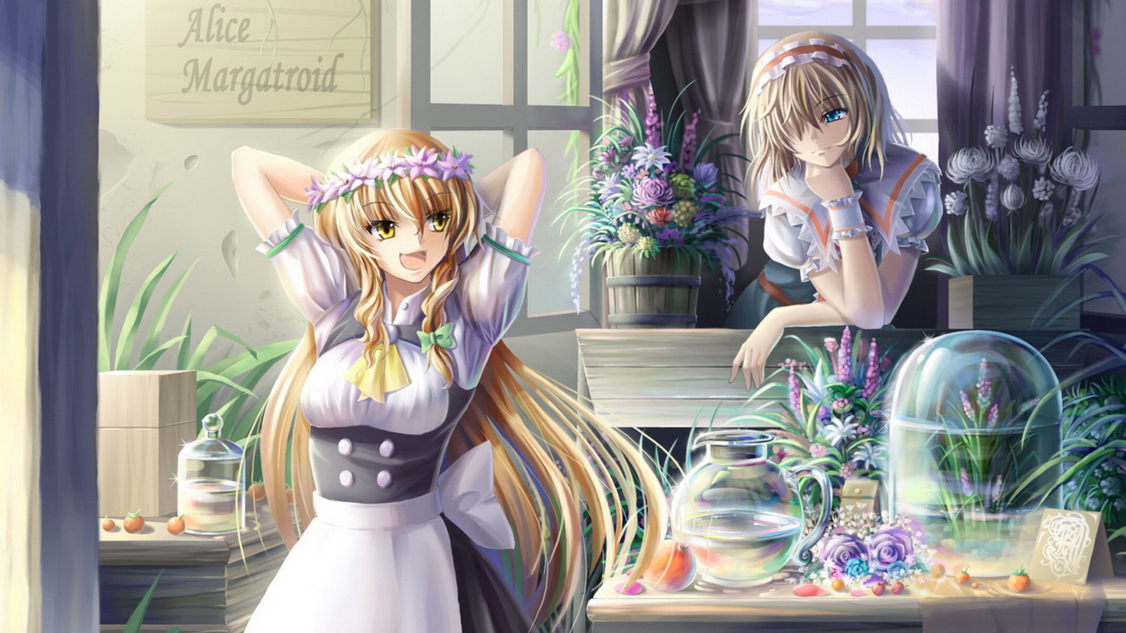 Девчонки в цветочном магазине