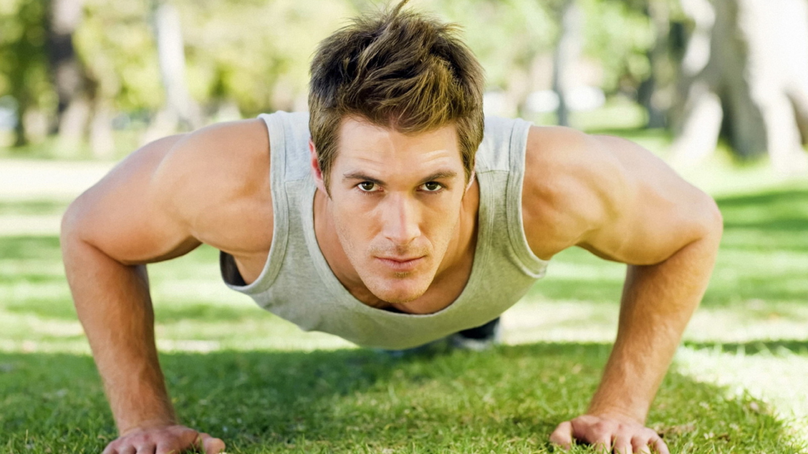 В процессе отжимания