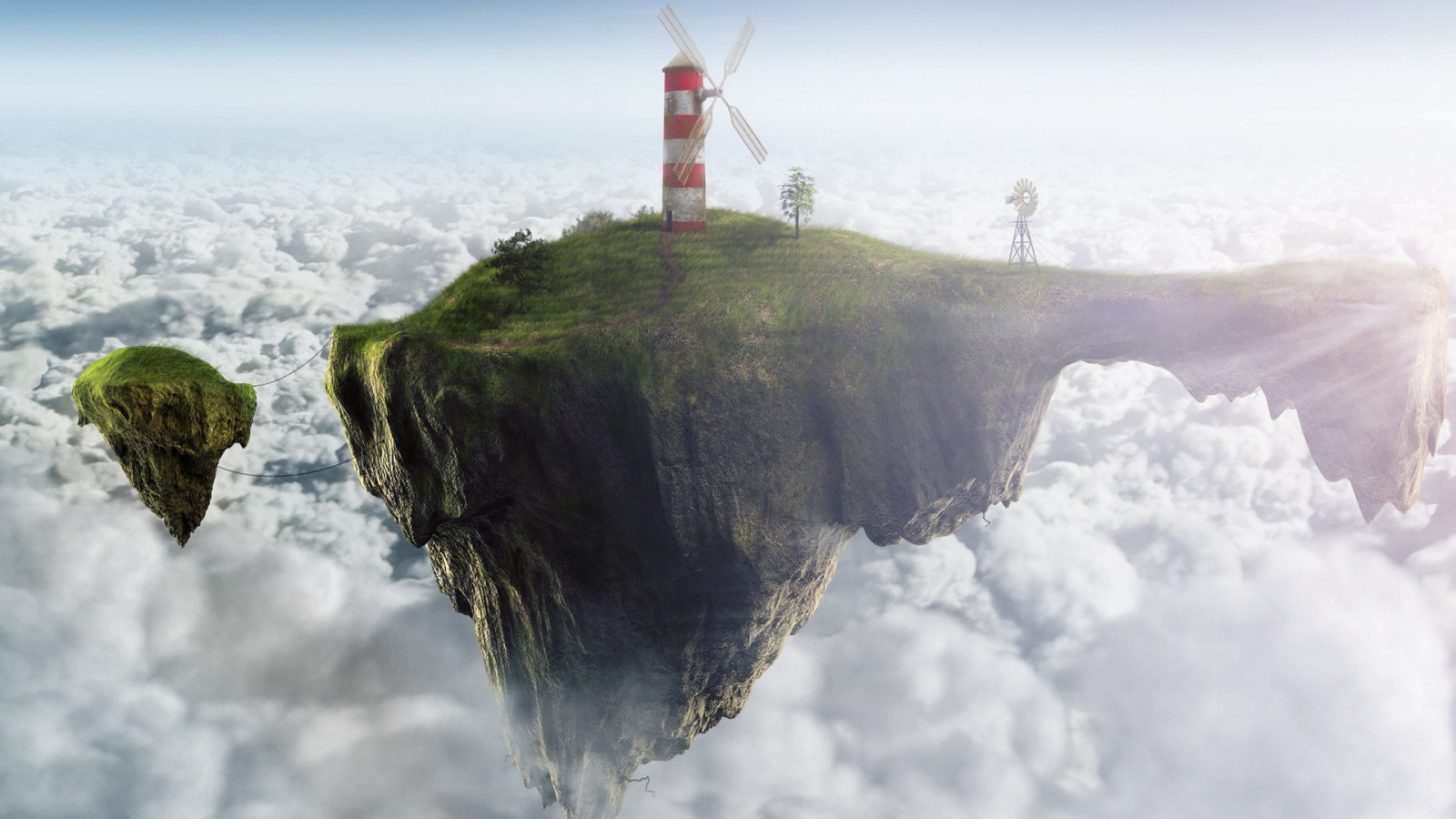 Ветреная мельница на висячем острове