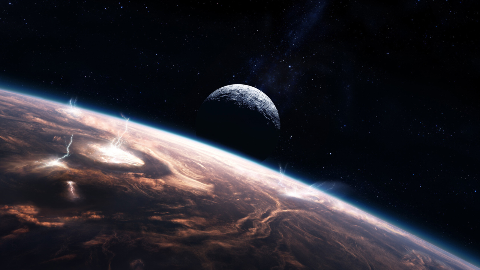 Планета, молнии